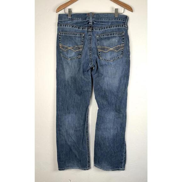 Ariat Jeans Men’s 32x30.5 Blue Denim Straight Leg Distressed Cowboy Workwear Y2K - Picture 4 of 9